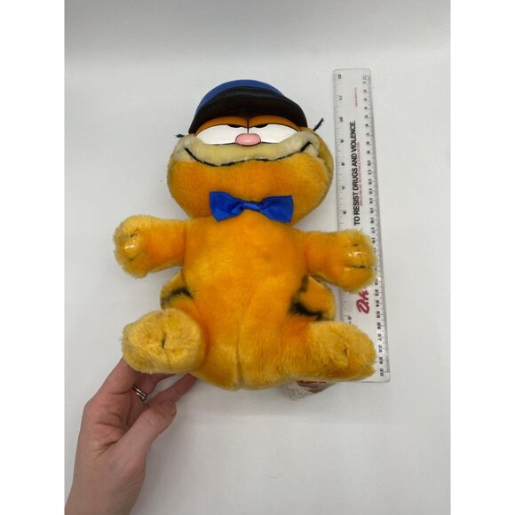 Rare 1981 Blue Hat Garfield Plush: Vintage Cartoon Cat Collectible from Dakin - Picture 6 of 9